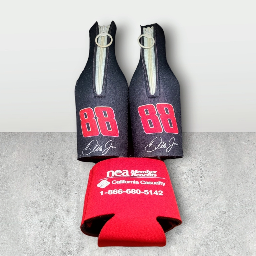 Set of 2 Dale Earnhart Jr. 12 oz. Bottle Coolers & Can Cooler